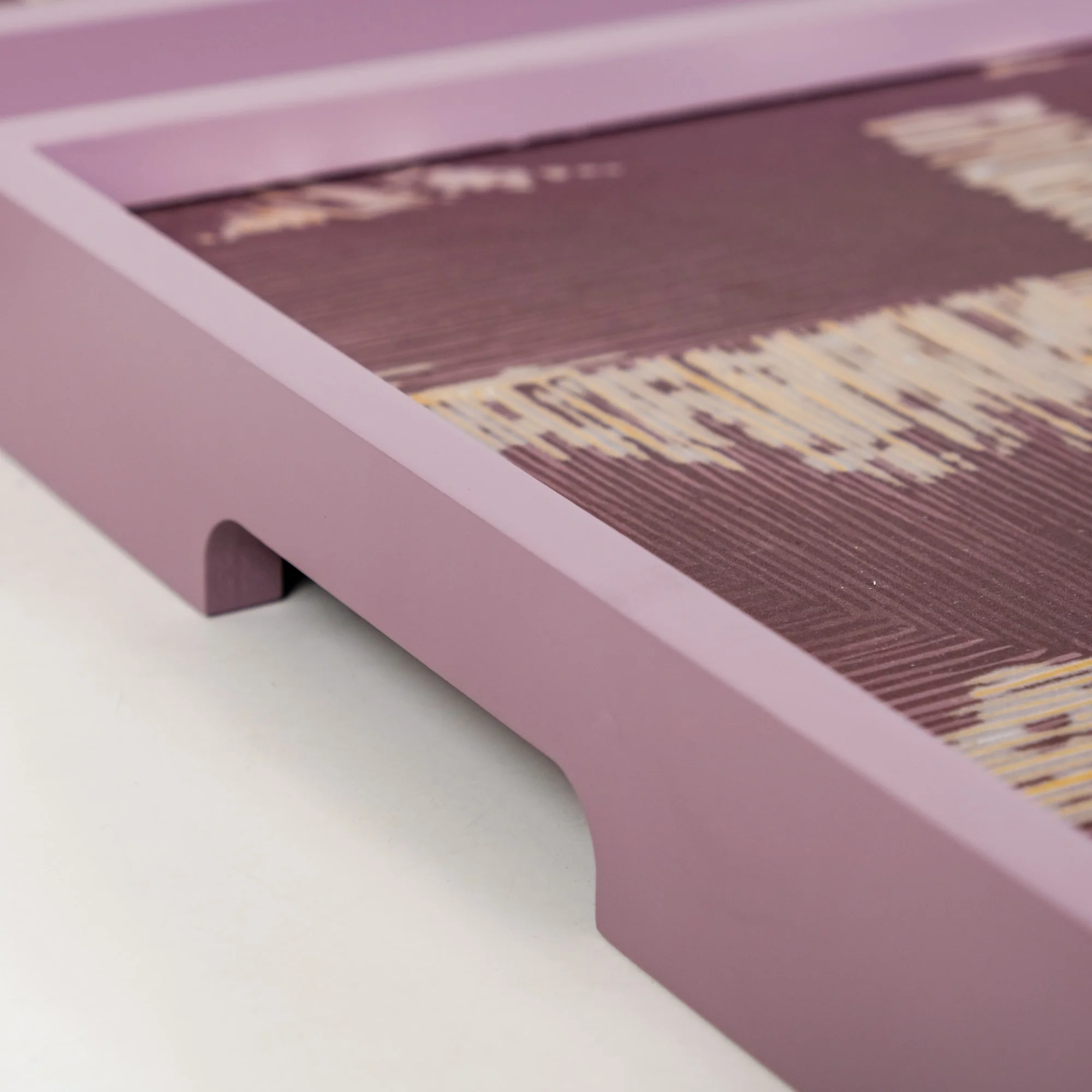 Modern Abstract Art Tray Set Of 2 Purple Matte Gold - Image 7
