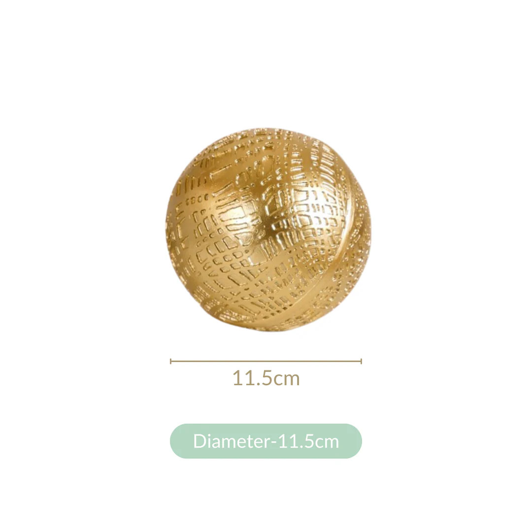 Modern Art Yarn Ball Showpiece Gold - Image 5