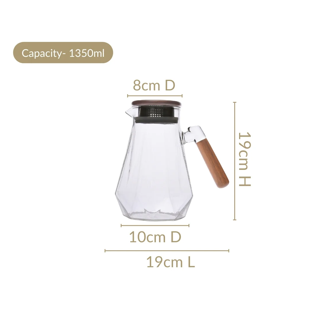 Modern Borosilicate Juice Jar With Fusion Handle 1350ml - Image 3