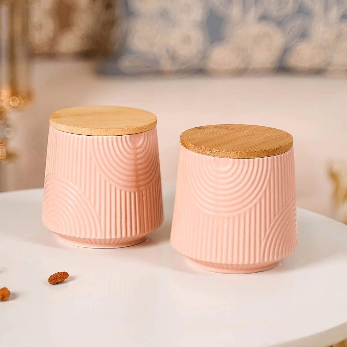 Modern Ceramic Storage Jar With Lid Set of 2 - Image 6