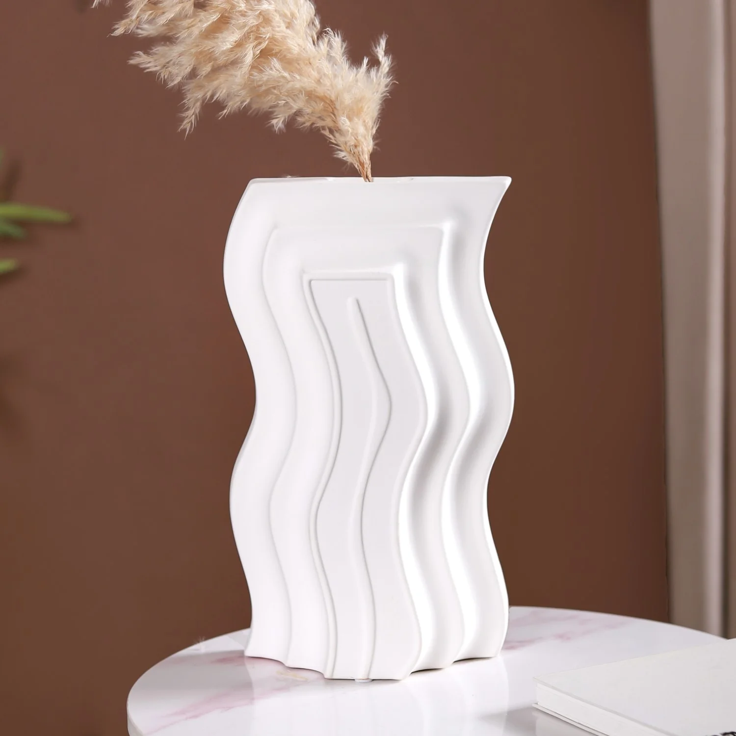 Modern Flow Decorative Vase White - Image 11