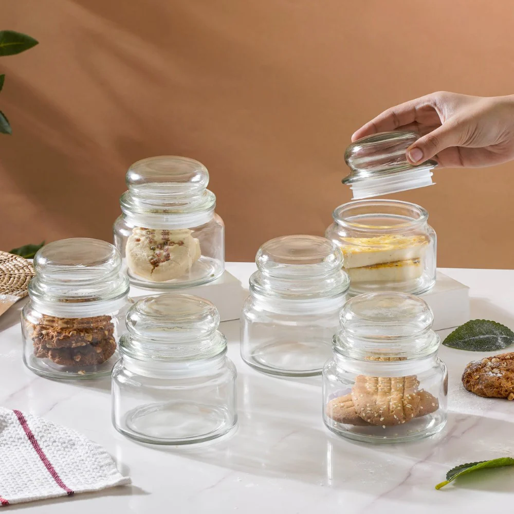 Modern Glass Jar Small Set Of 6 250ml - Image 3