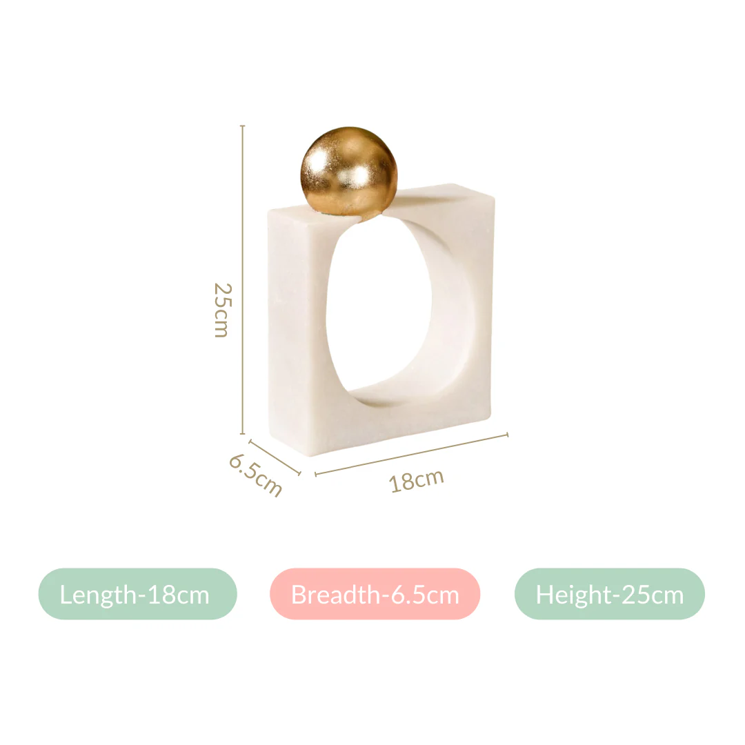 Modern Gold Orb Sculpture - Image 4