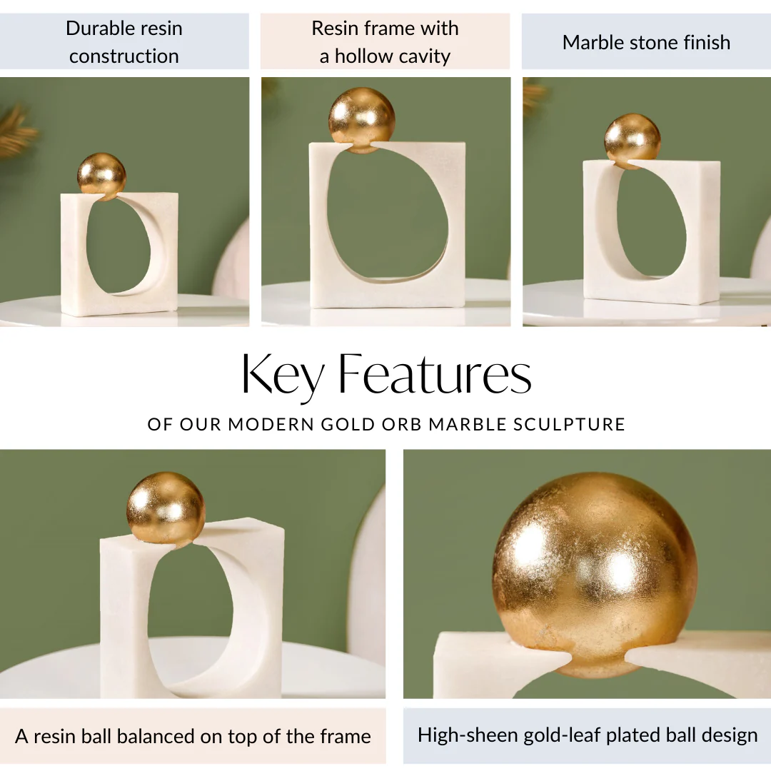 Modern Gold Orb Sculpture - Image 5