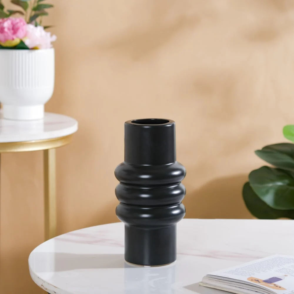 Modern Luxe Tall Tube Vase Black - Image 5