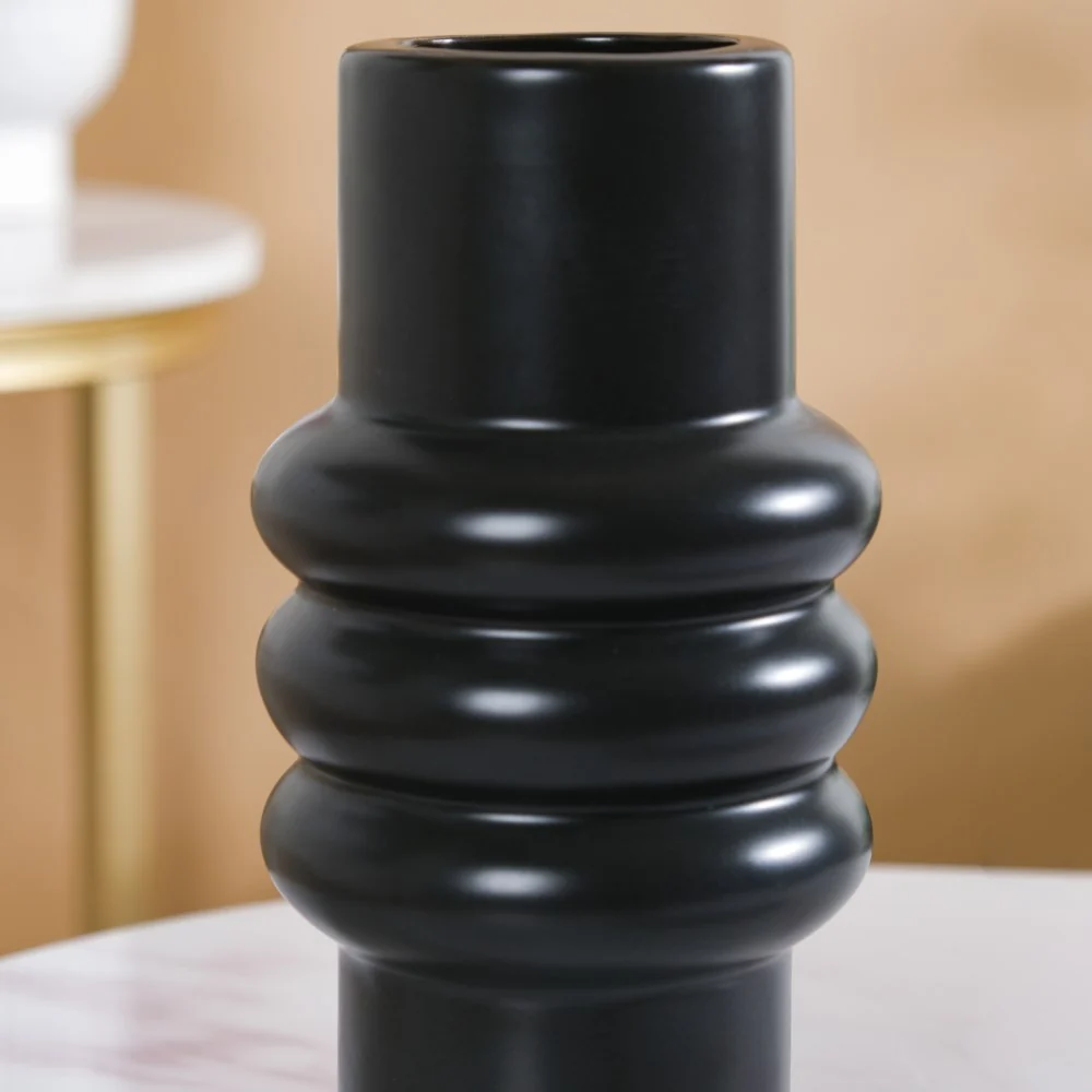 Modern Luxe Tall Tube Vase Black - Image 6