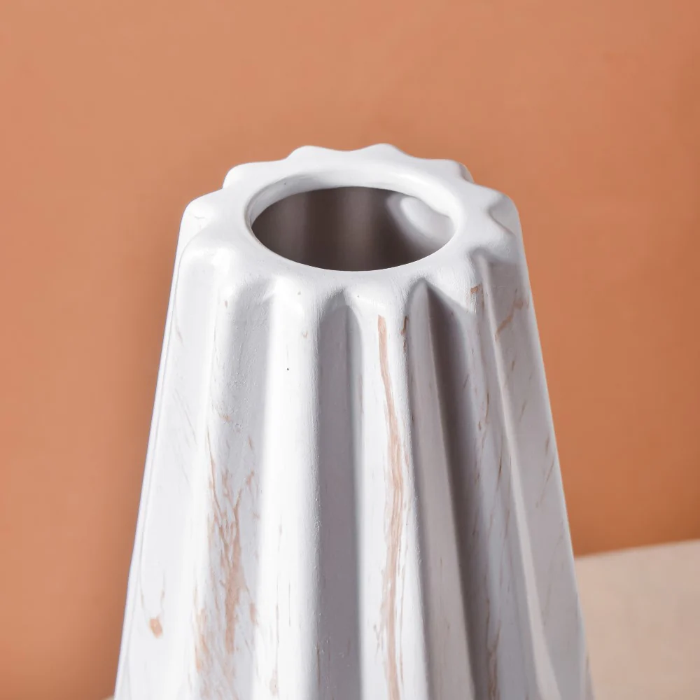 Modern Marble Pattern Ceramic Vase For Home White - Image 4