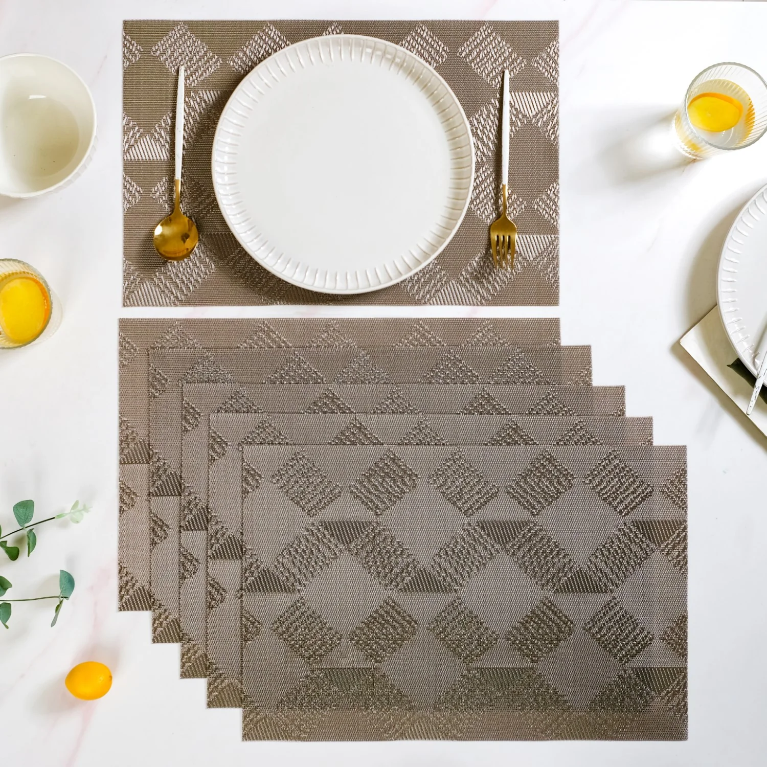Modern Mosaic Shiny Placemat Set Of 6
