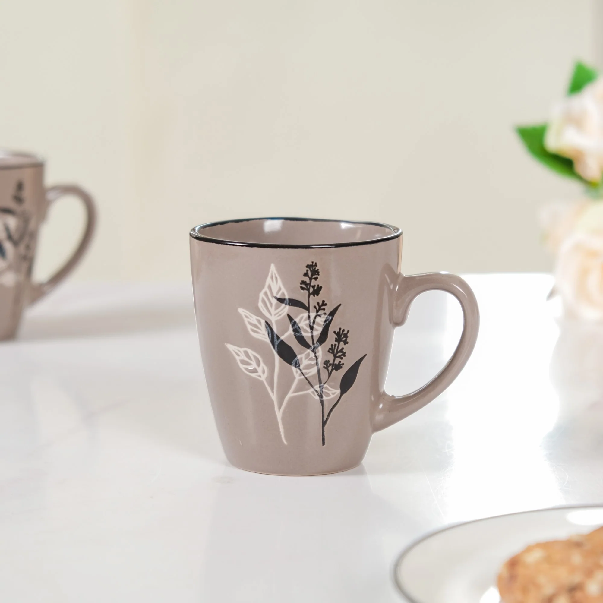 Modern Mug Set of 6 Taupe 250ml - Image 6