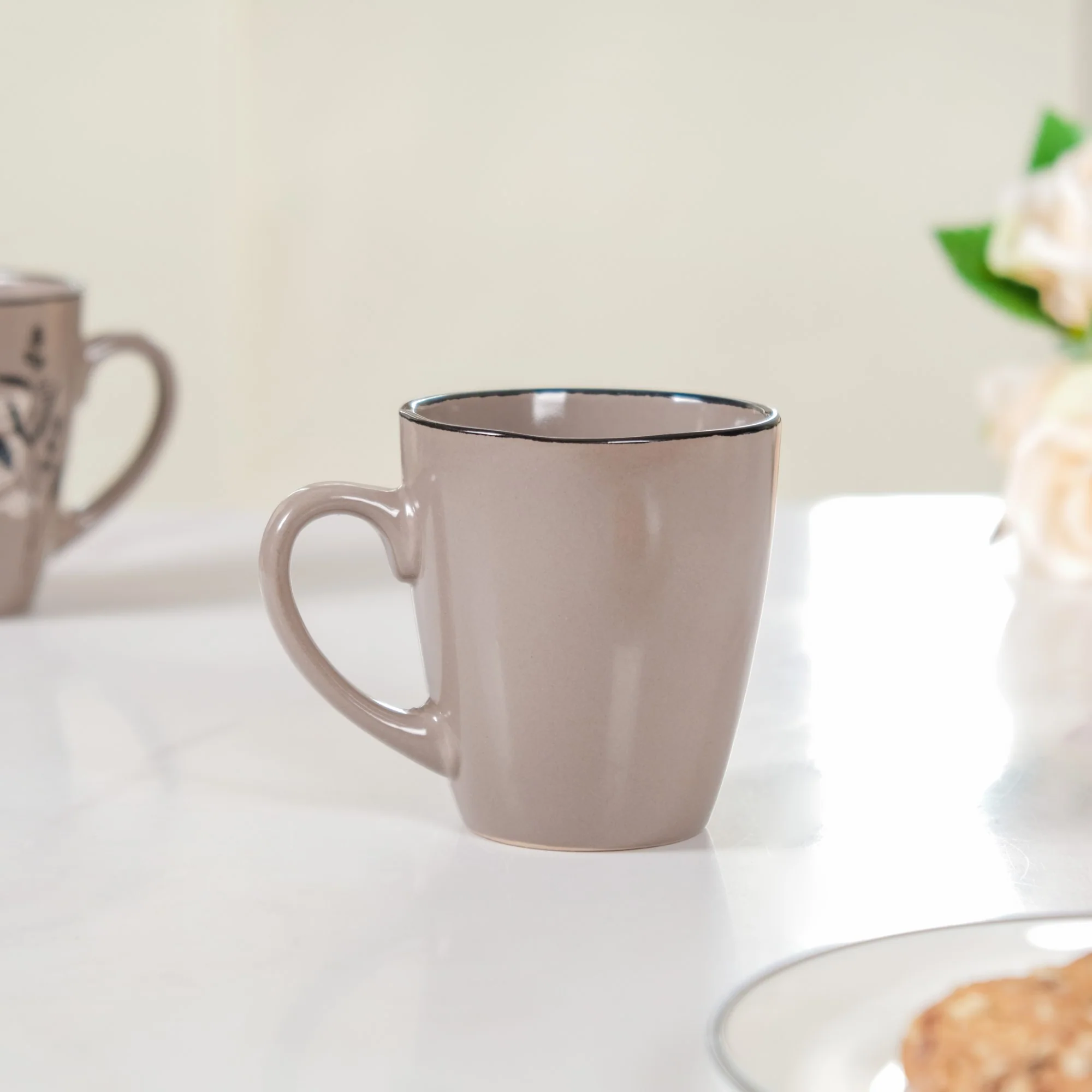 Modern Mug Set of 6 Taupe 250ml - Image 8