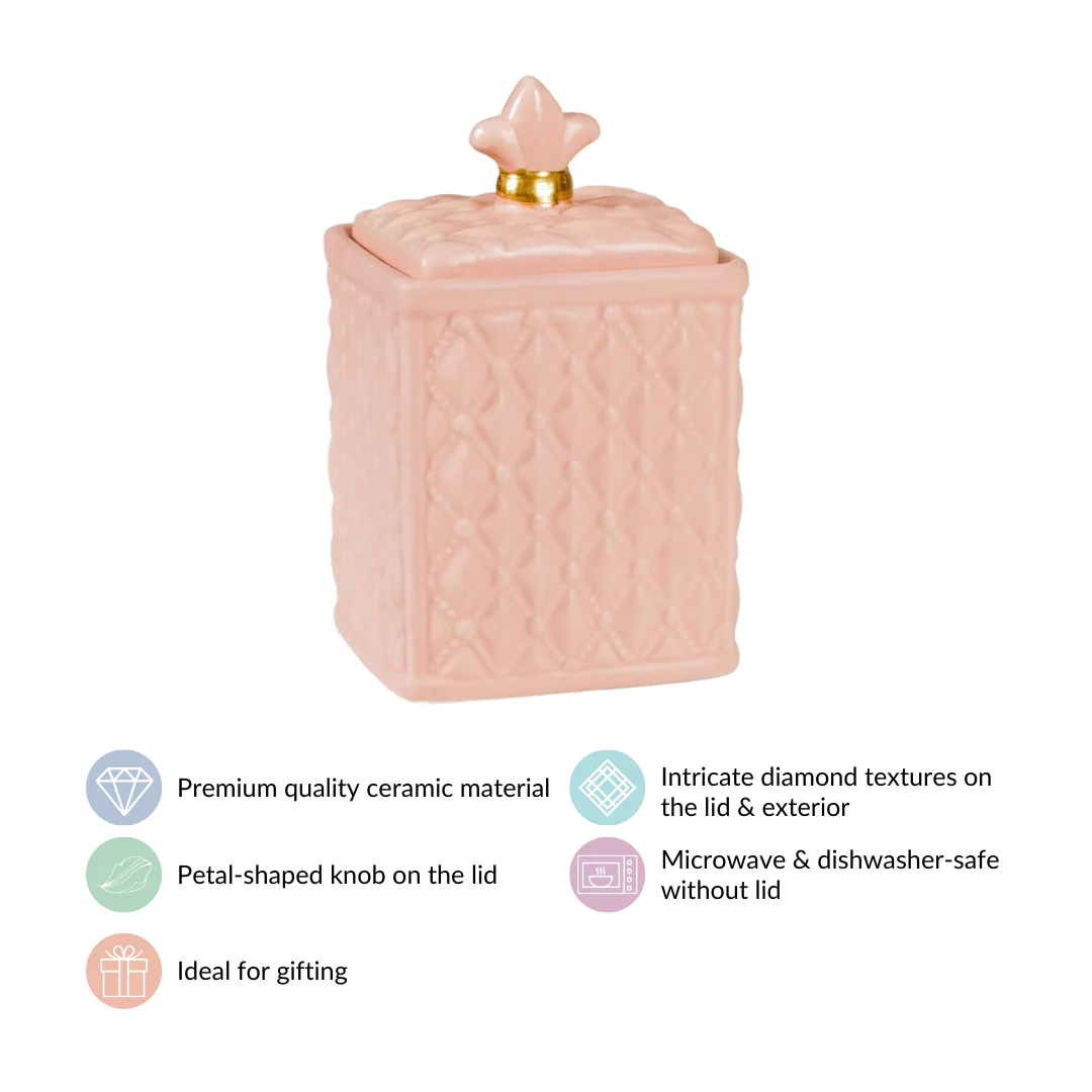 Modern Multipurpose Ceramic Jar With Lid Peach - Image 4