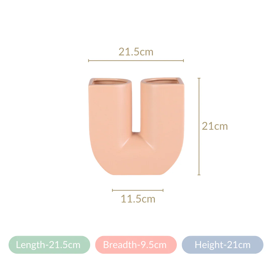 Modern Neutral Tone U Vase - Image 12
