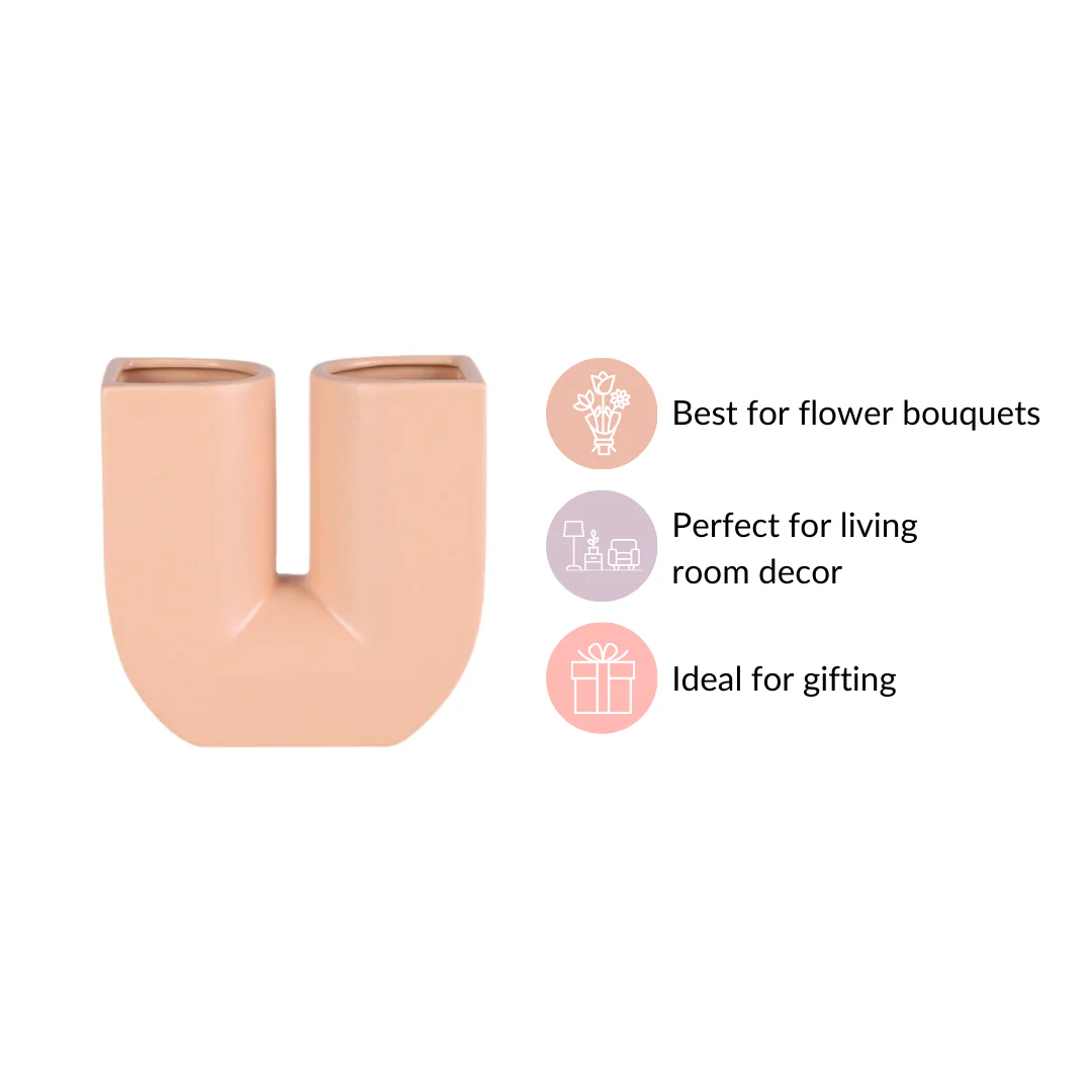 Modern Neutral Tone U Vase - Image 6