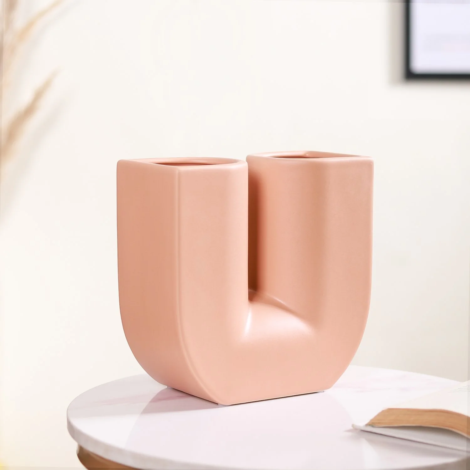 Modern Neutral Tone U Vase - Image 7