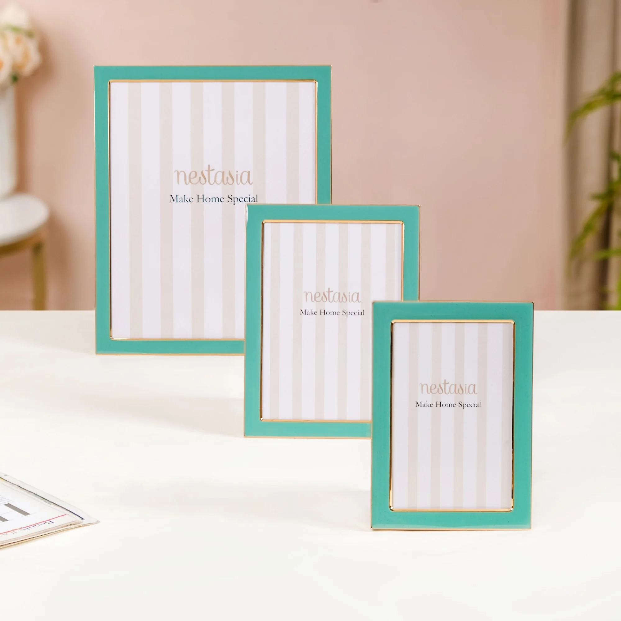 Modern Picture Frames Teal Set Of 3 - Image 3