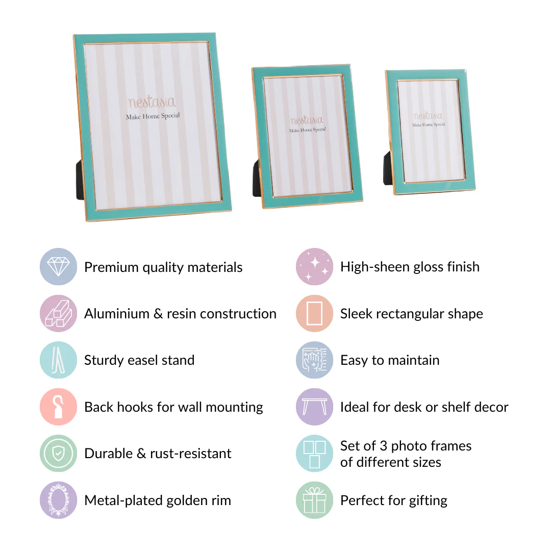 Modern Picture Frames Teal Set Of 3 - Image 7