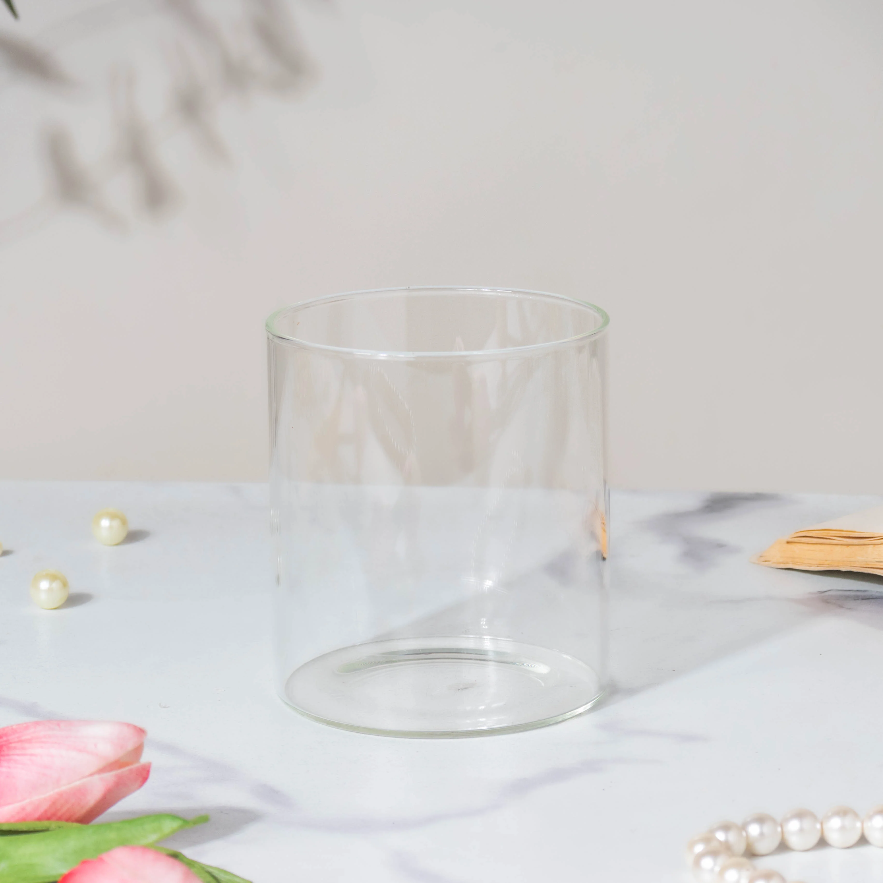 Modern Pink Ceramic Planter With Glass Stand - Image 7