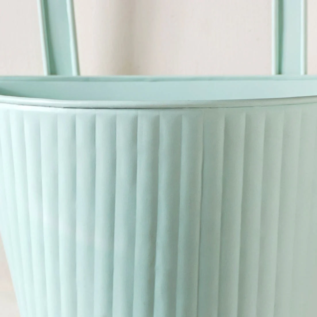 Modern Ribbed Balcony Hanging Planter Set Of 2 Mint - Image 3