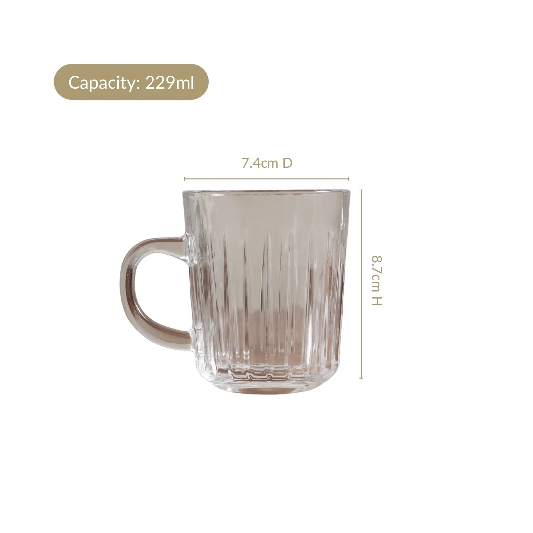 Modern Ribbed Embossed Mugs Set Of 6 229ml - Image 4