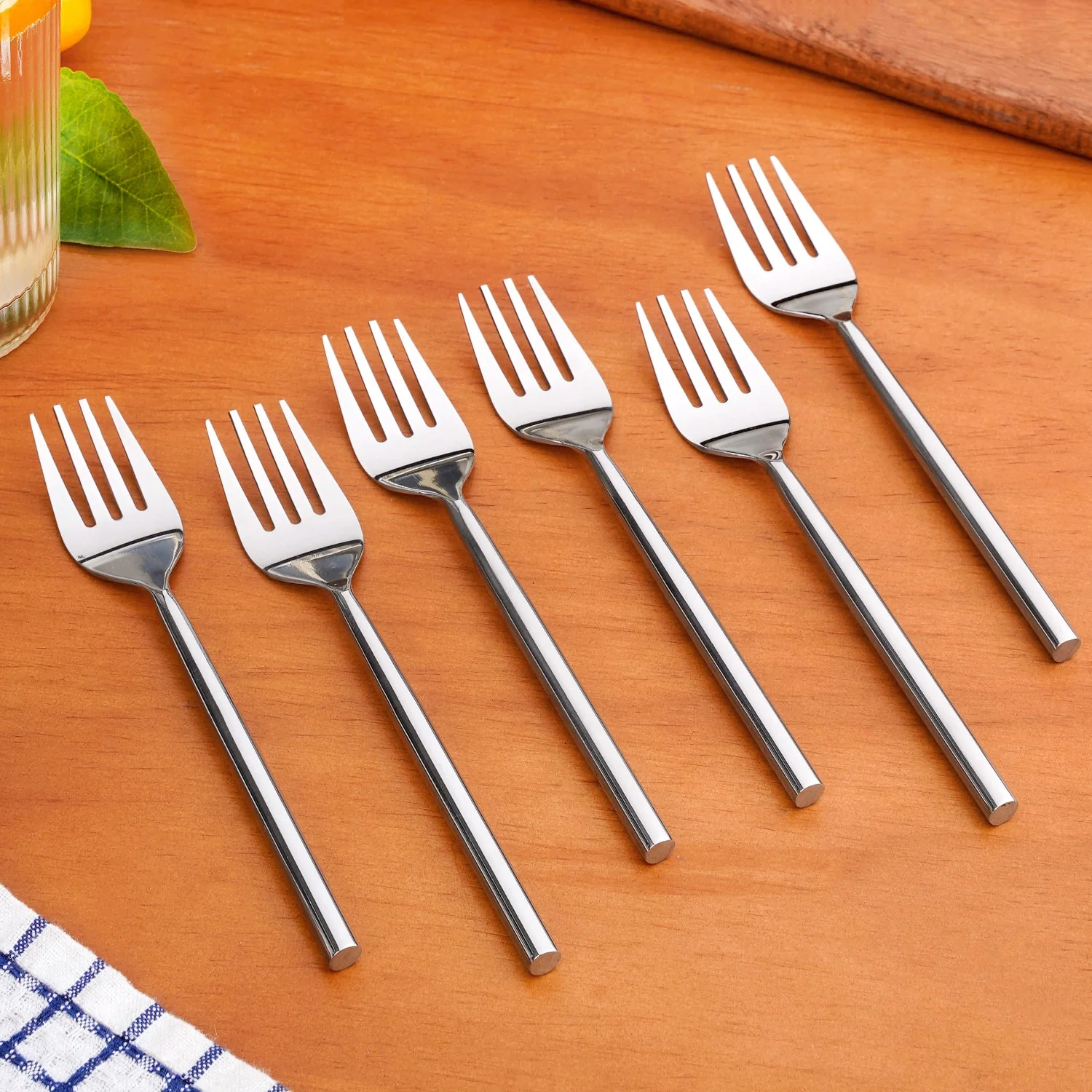 Modern Stainless Steel Table Fork Set Of 6 - Image 8