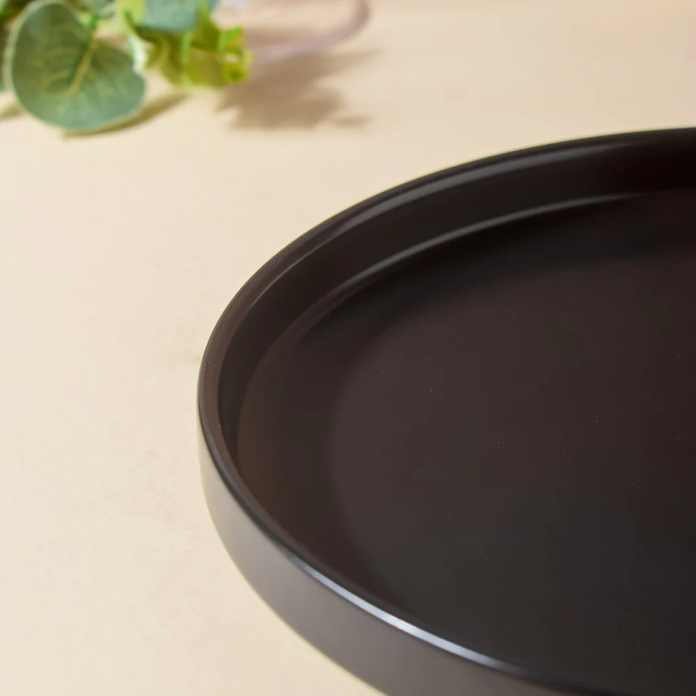 Modern Stoneware Snack Plate Black - Image 5
