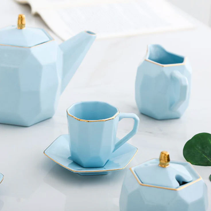Modern Tea Set Blue - Image 6