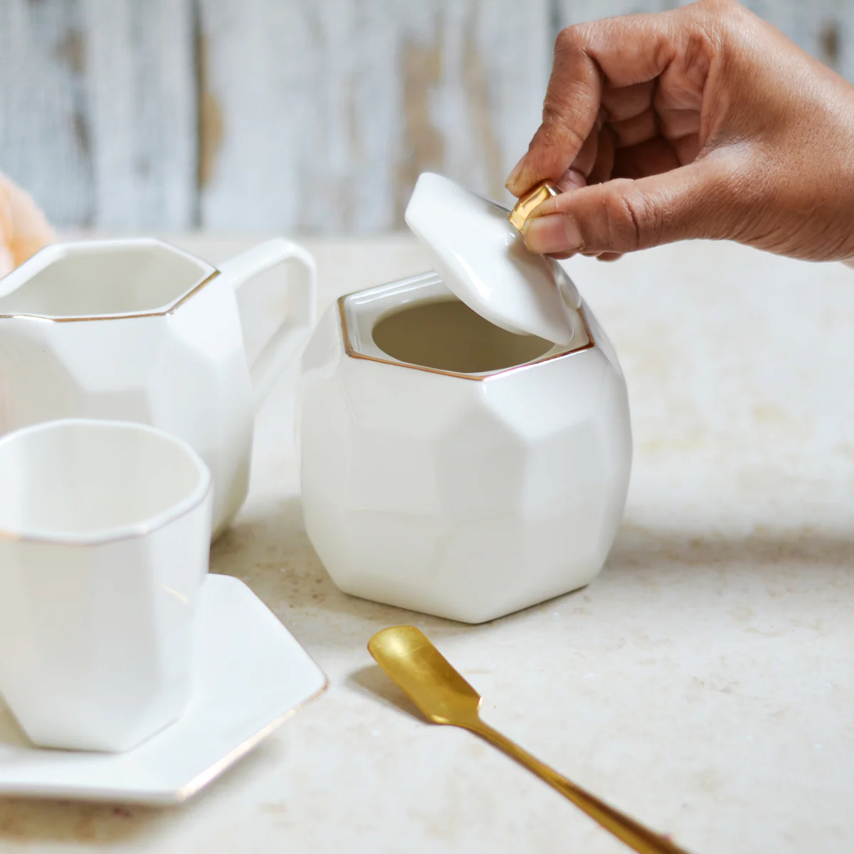 Modern Tea Set White - Image 7