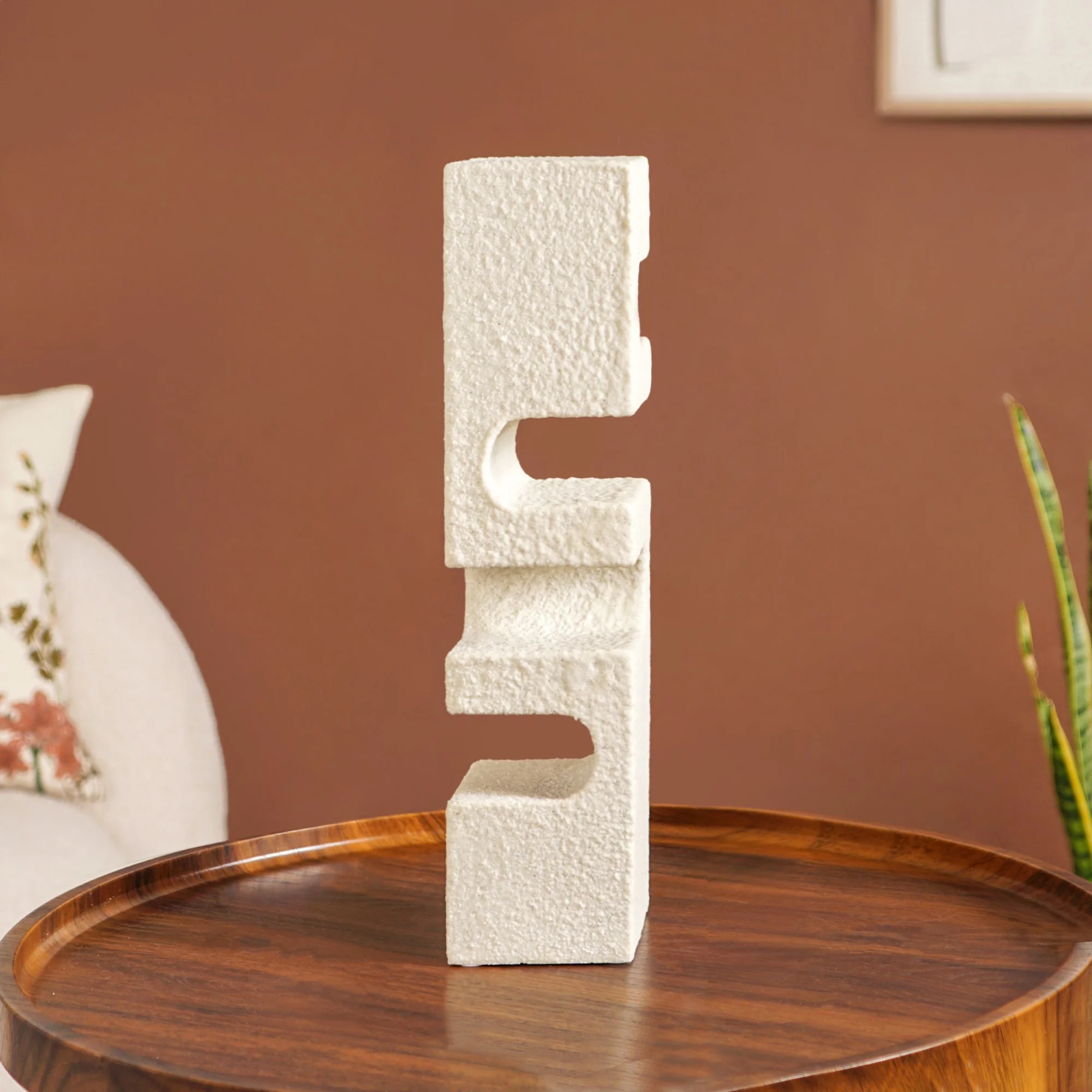 Modern Textured Geometric Statue Tall - Image 8