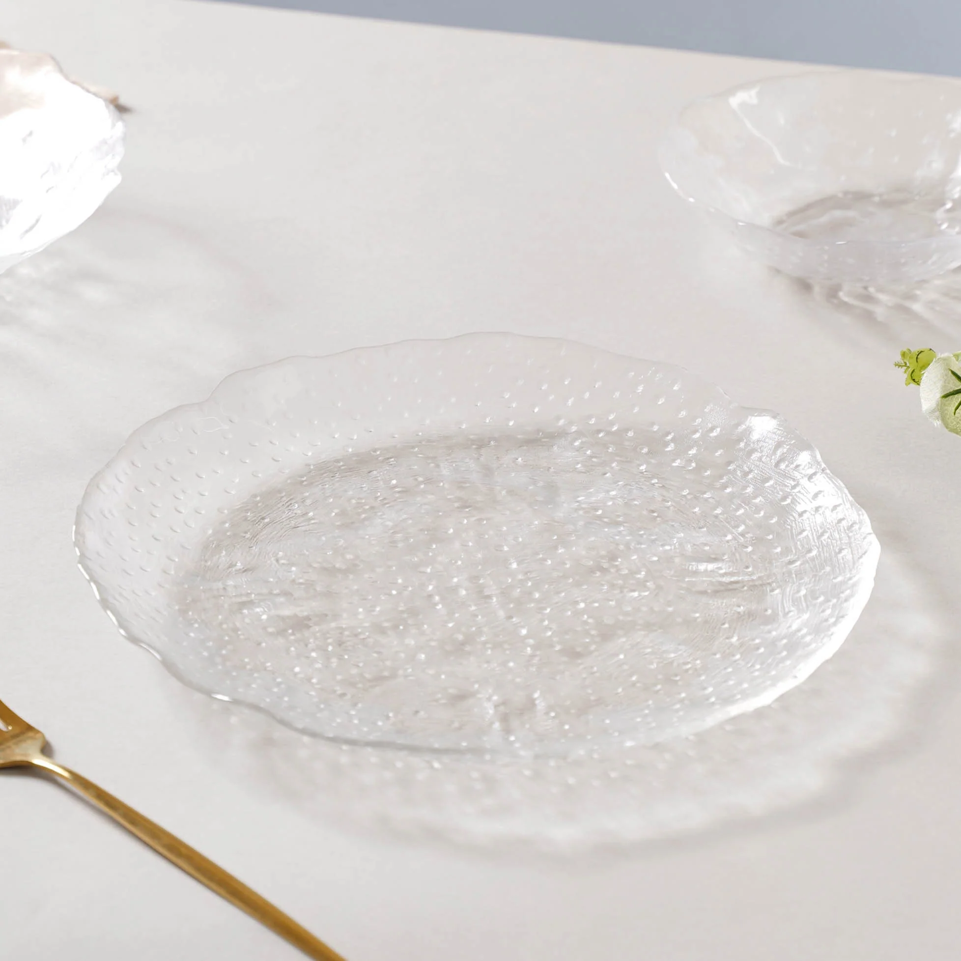 Modern Textured Plate and Bowl Set of 3 - Image 6