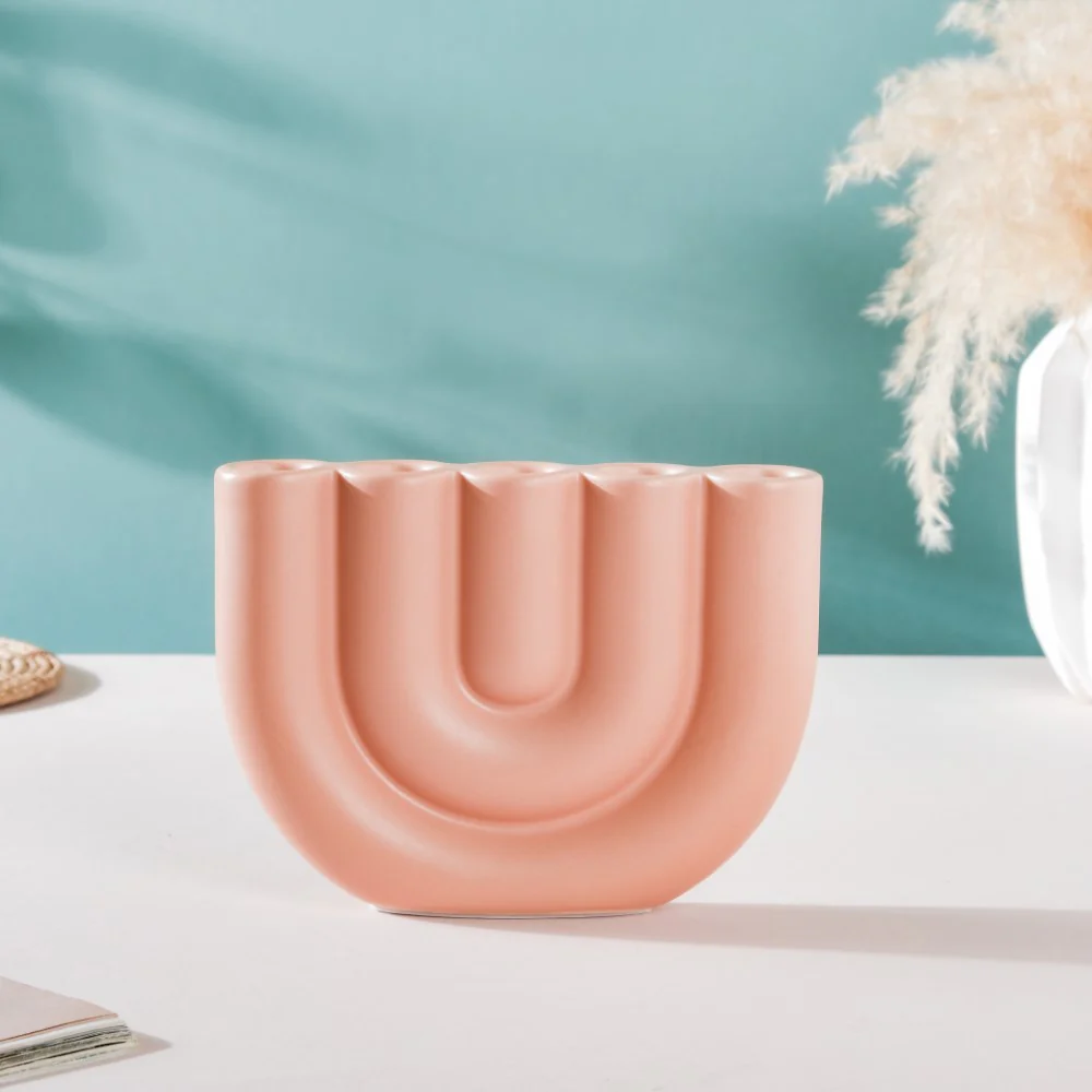 Modern Tube Candle Holder 5 Arms Peach - Image 7