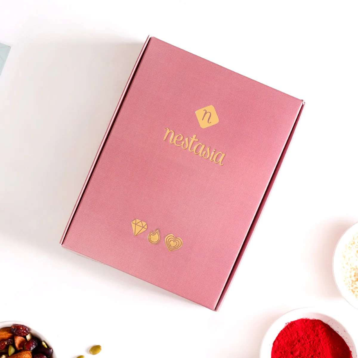 Moli Rakhi Gift Set Of 5 With Box Roli Chawal Dry Fruits And Card - Image 12