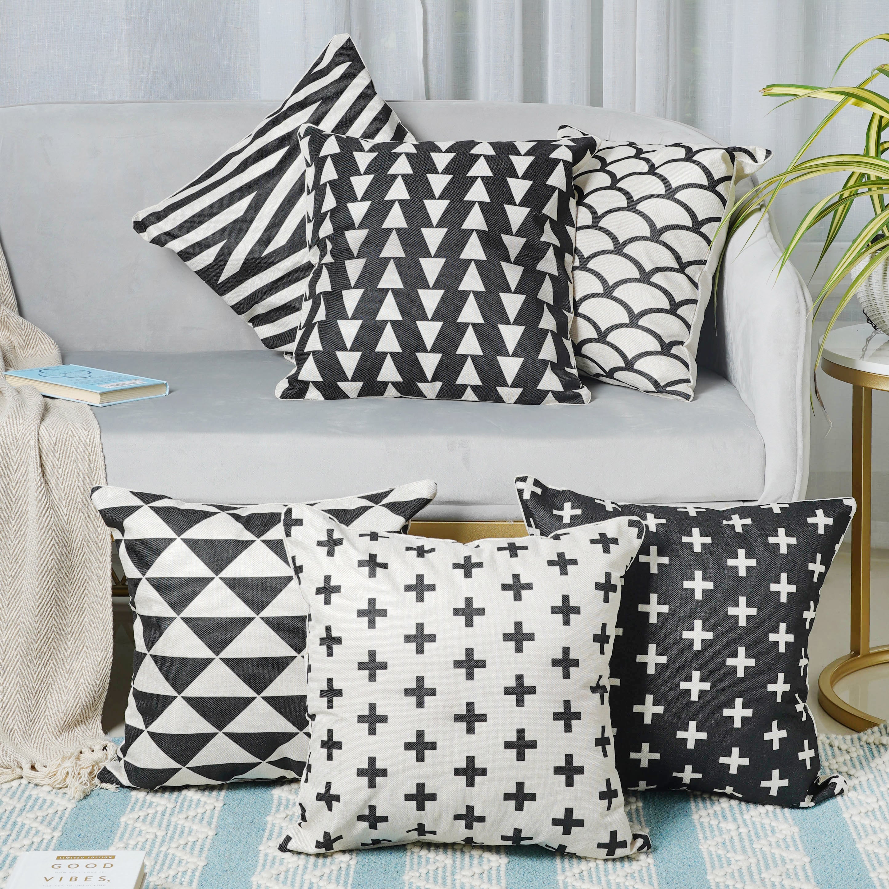 Monochrome Cushion Cover Set of 2 - Image 3