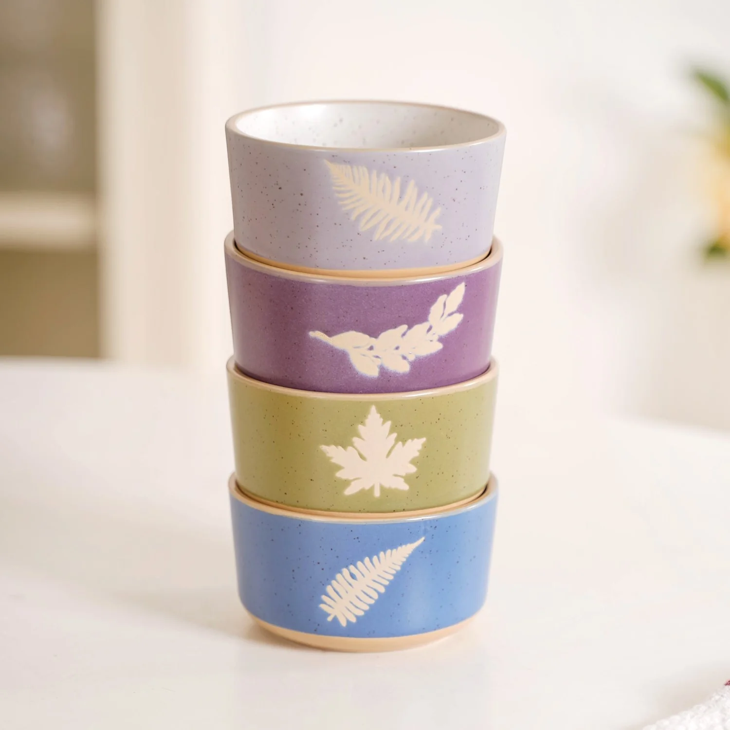 Monsoon Leaf Snack Bowl Set Of 4 180ml - Image 4