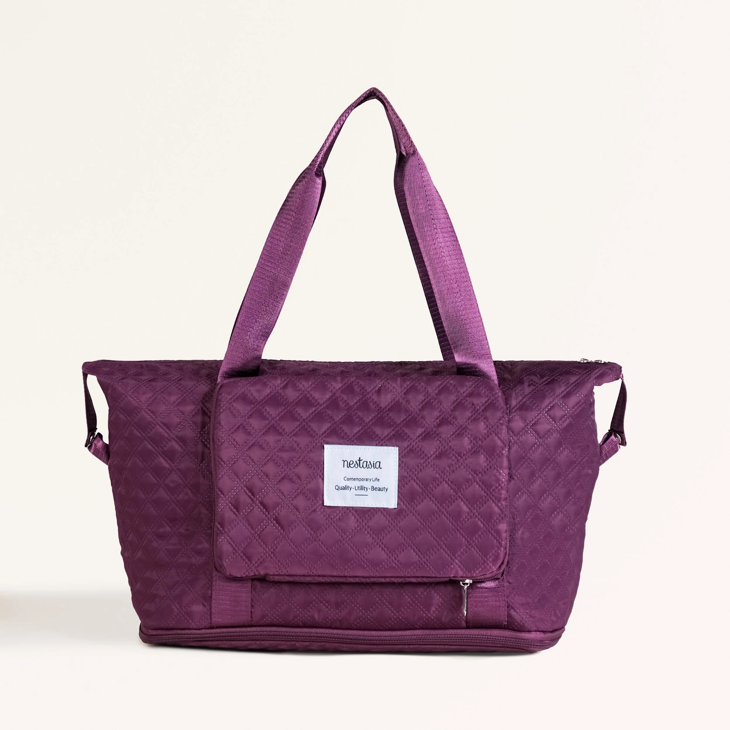 Montara Chic Foldable Expandable Travel Bag Wine Magenta - Image 3