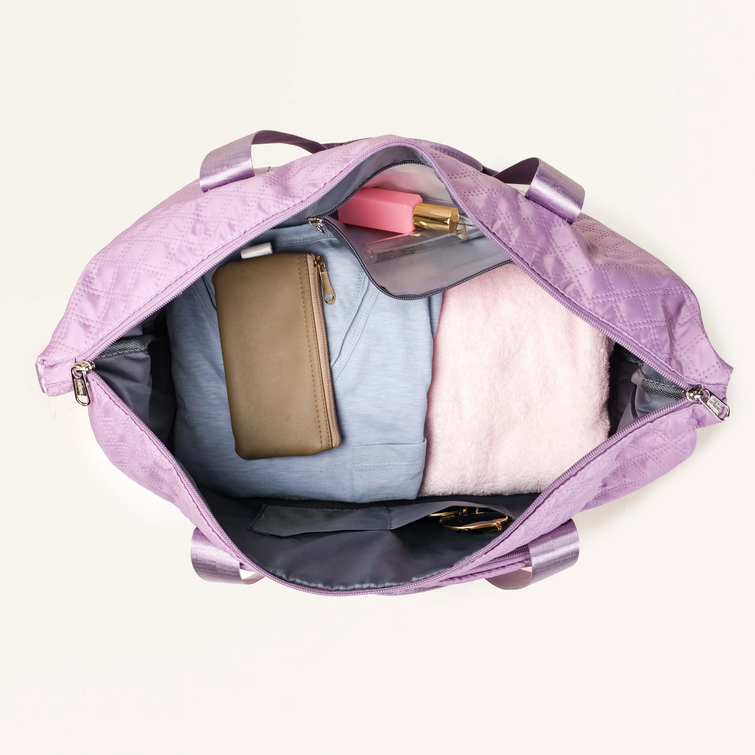 Montara Waterproof Over Night Bag Foldable Expandable Violet - Image 9