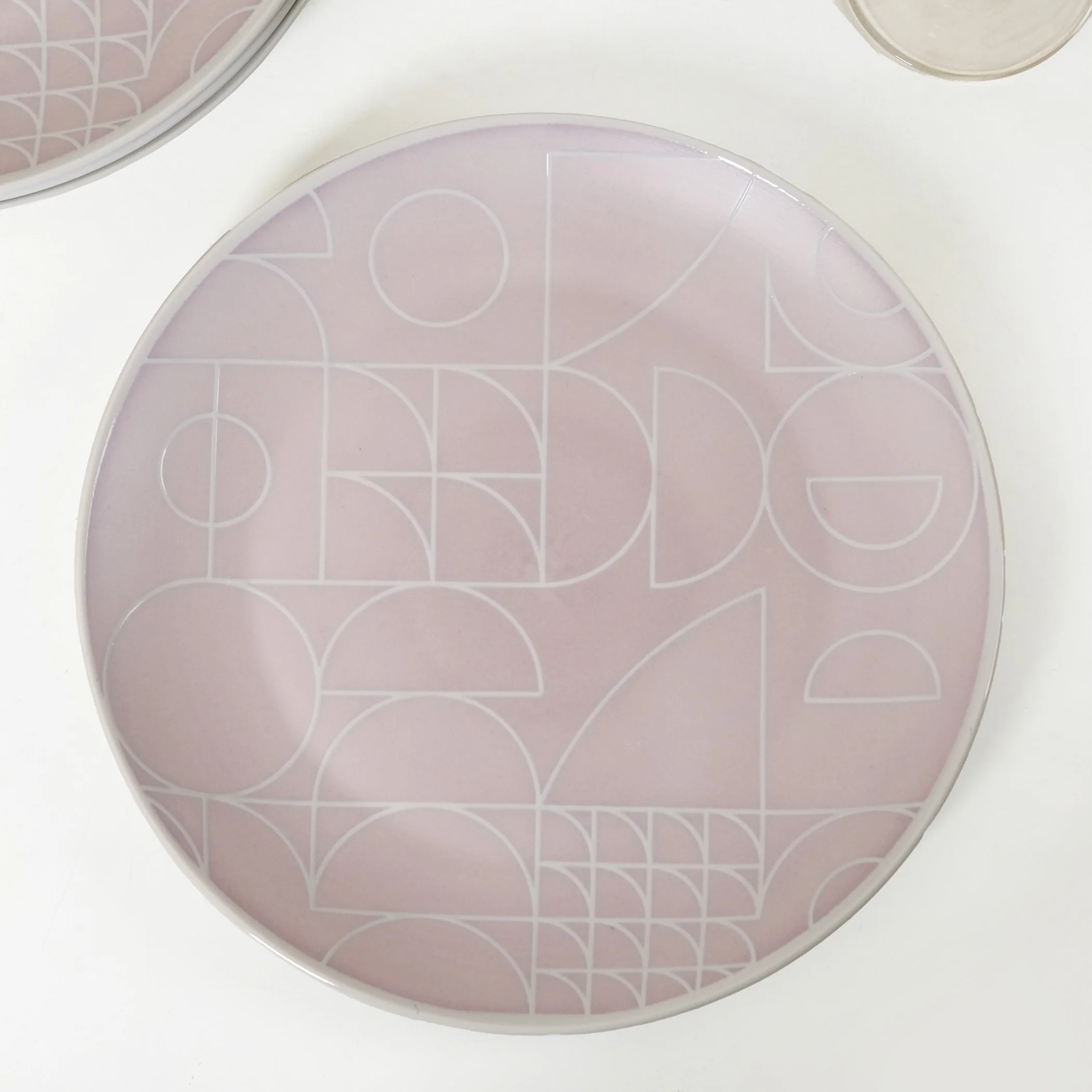 Monvia Modern Art Deco Light Mauve Dinner Plate Set Of 4 10 Inch - Image 6