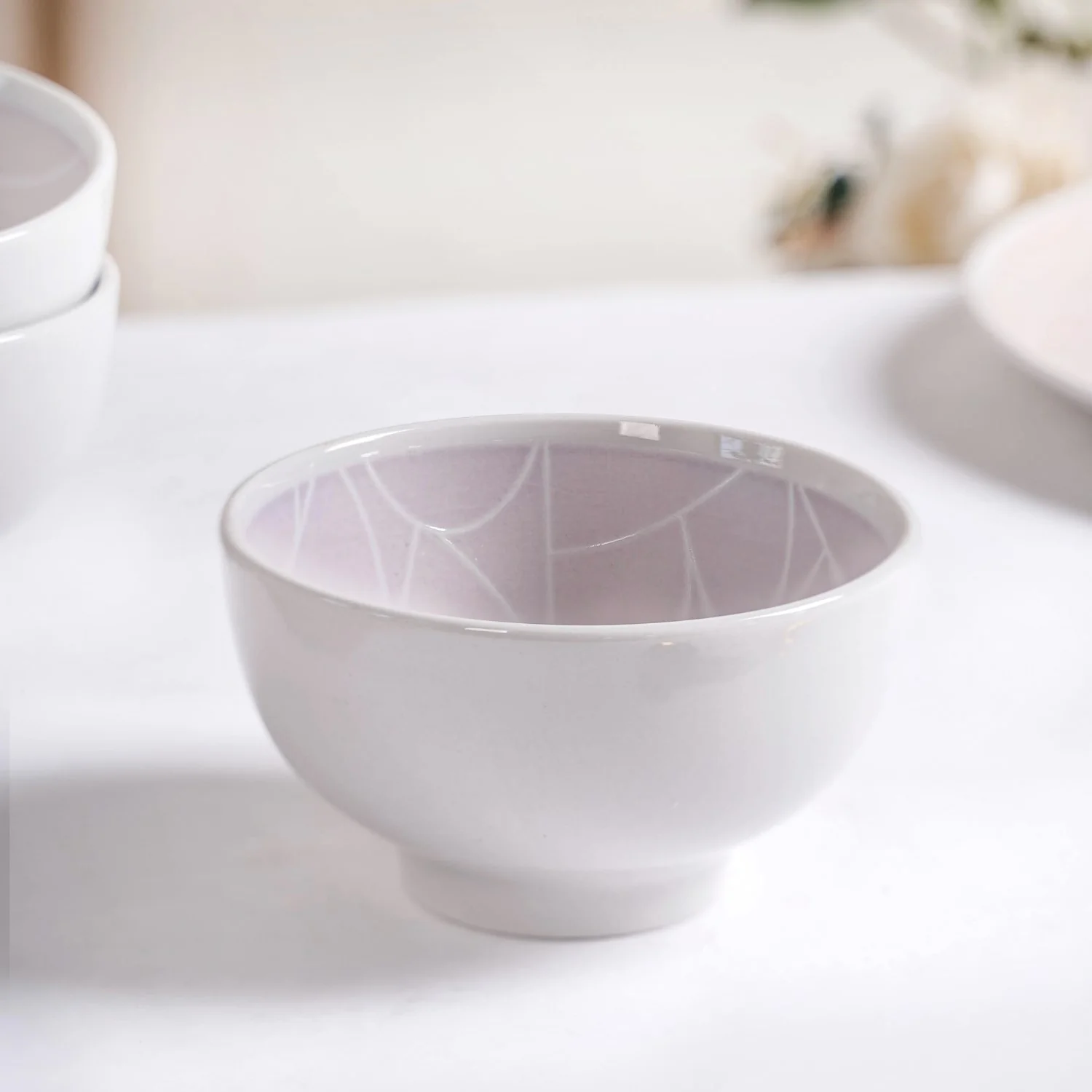 Monvia Modern Art Deco Light Mauve Small Bowl Set Of 4 325ml - Image 8