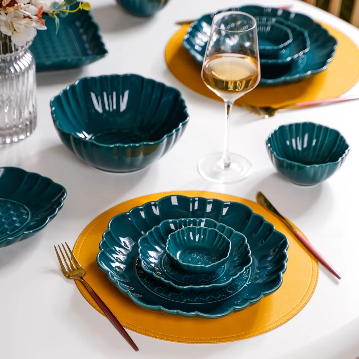 Moroccan Motif Square Platter Dark Green Set Of 2 8 Inch - Image 10