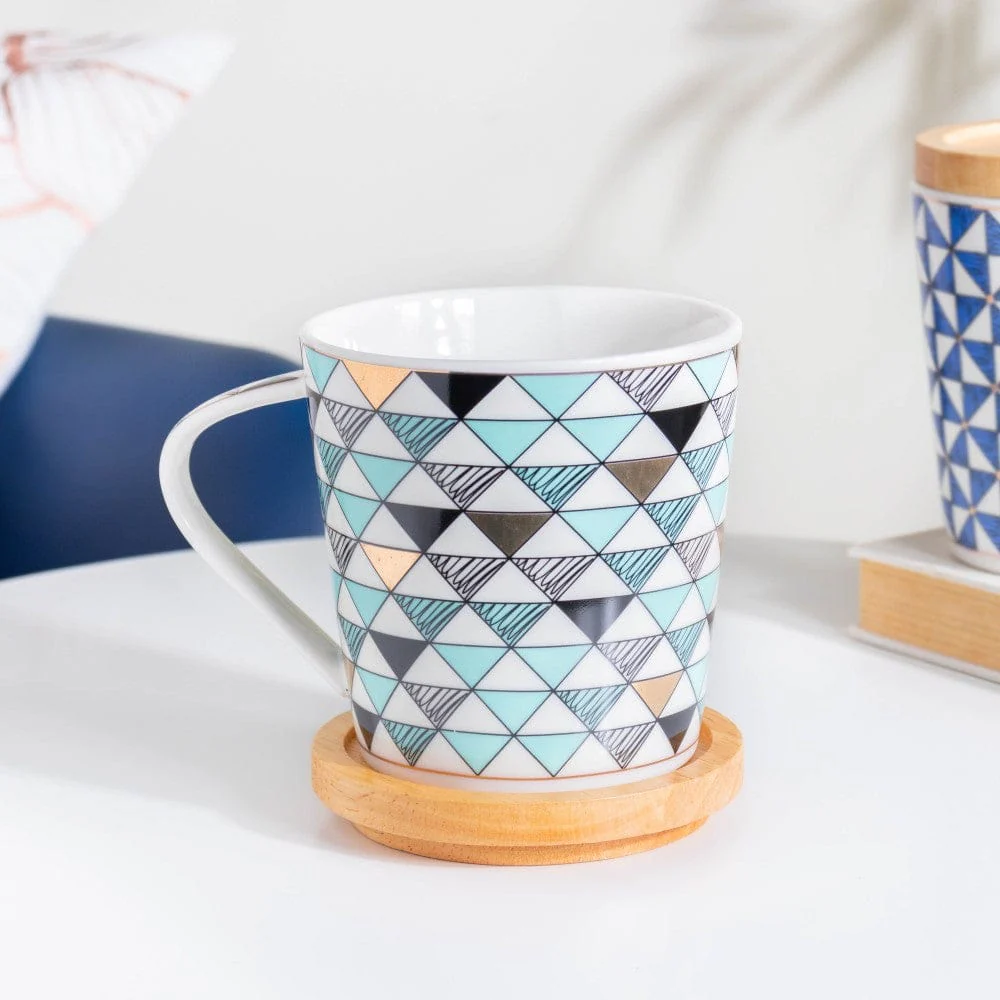 Mosaic Multicoloured Mug With Wooden Lid 500 ml - Image 3
