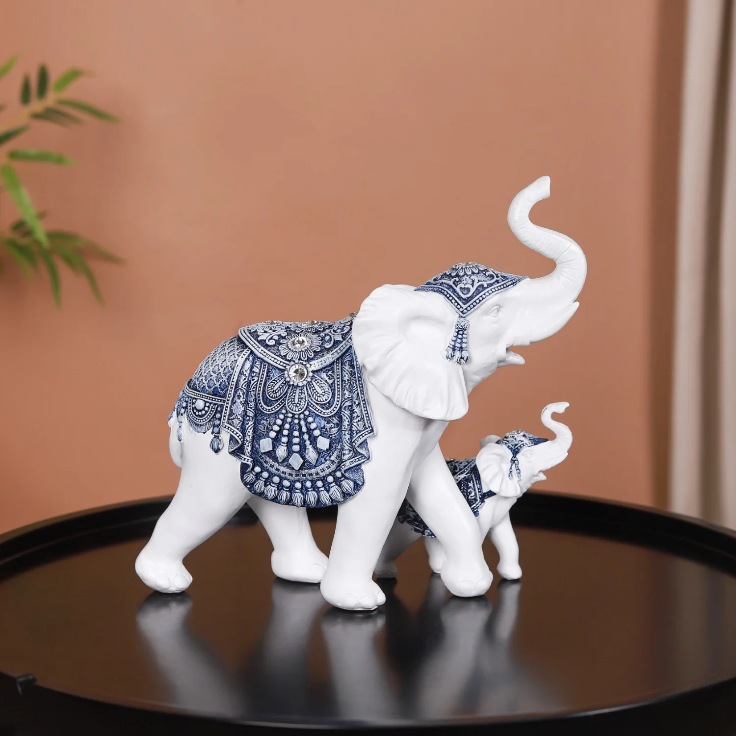 Mother Baby White Elephant Decor Showpiece - Image 3