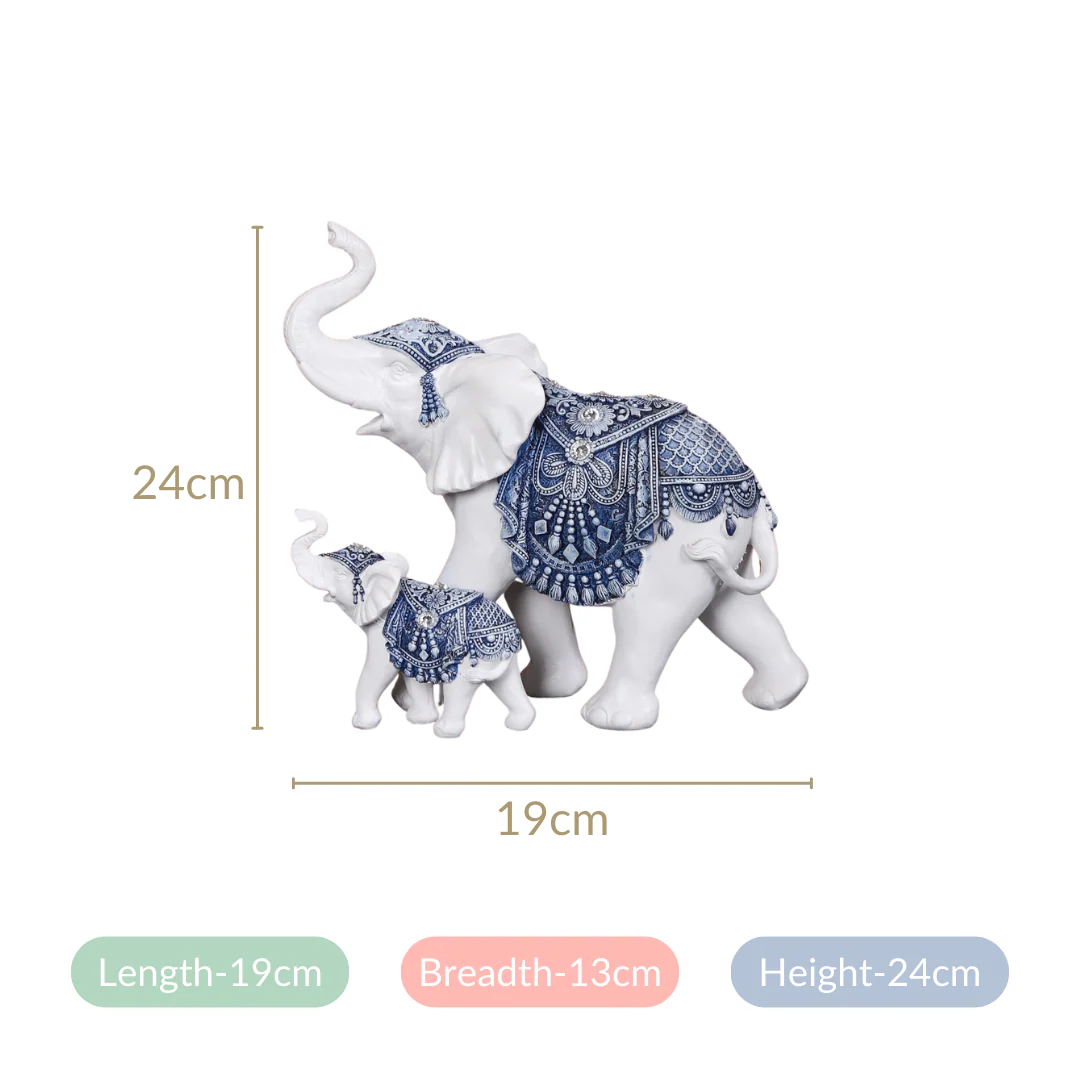 Mother Baby White Elephant Decor Showpiece - Image 7
