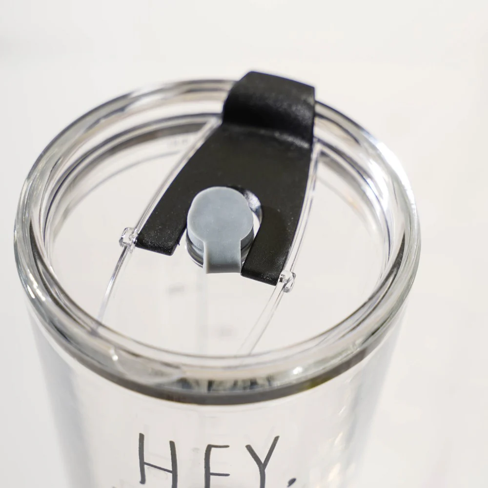 Motivational Text Glass Tumbler With Silicone Lid 400 ml - Image 10