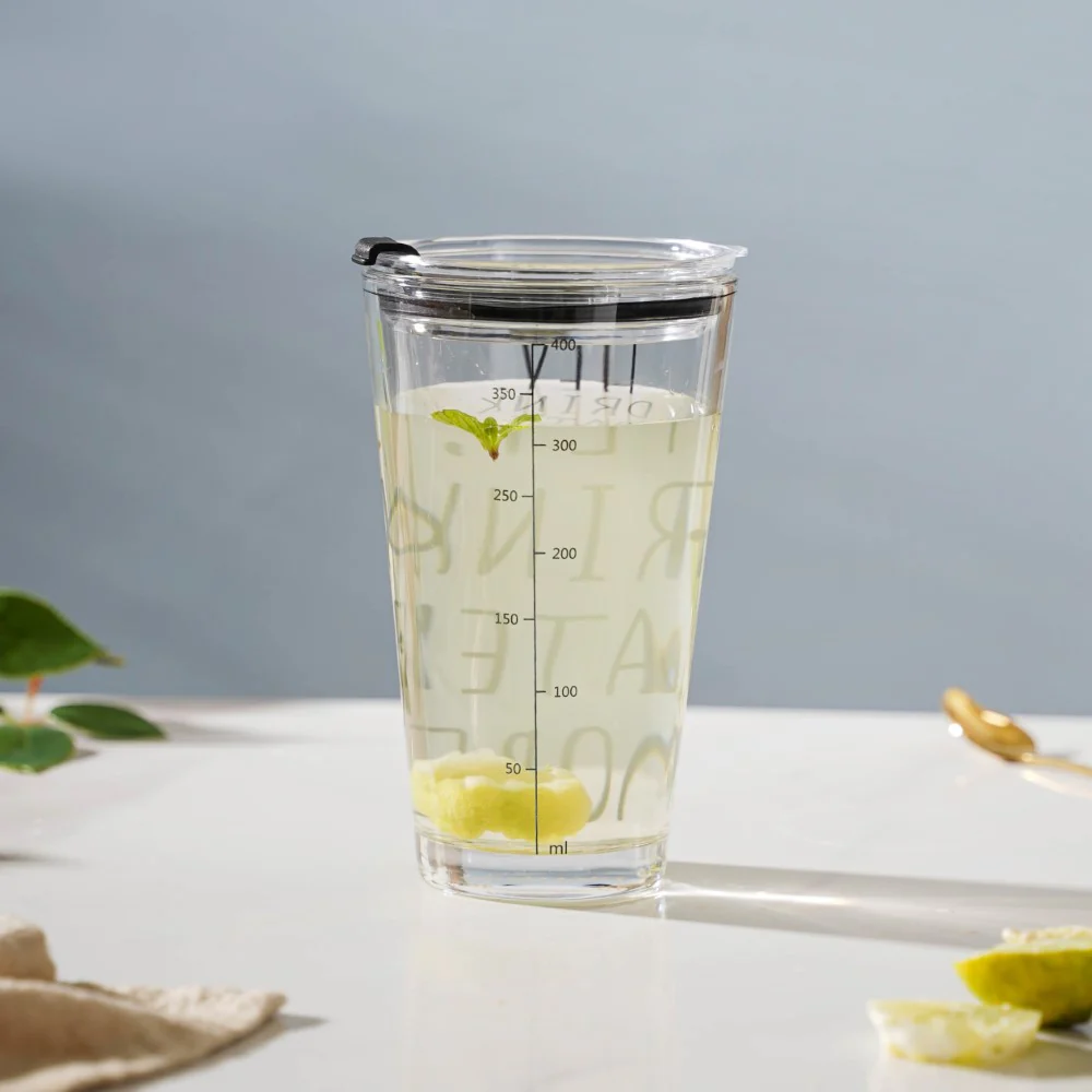 Motivational Text Glass Tumbler With Silicone Lid 400 ml - Image 12