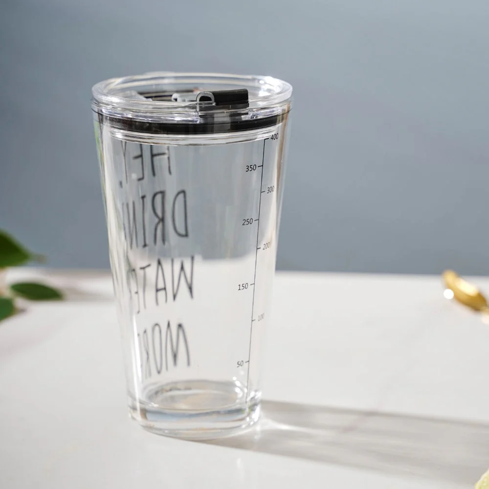 Motivational Text Glass Tumbler With Silicone Lid 400 ml - Image 8