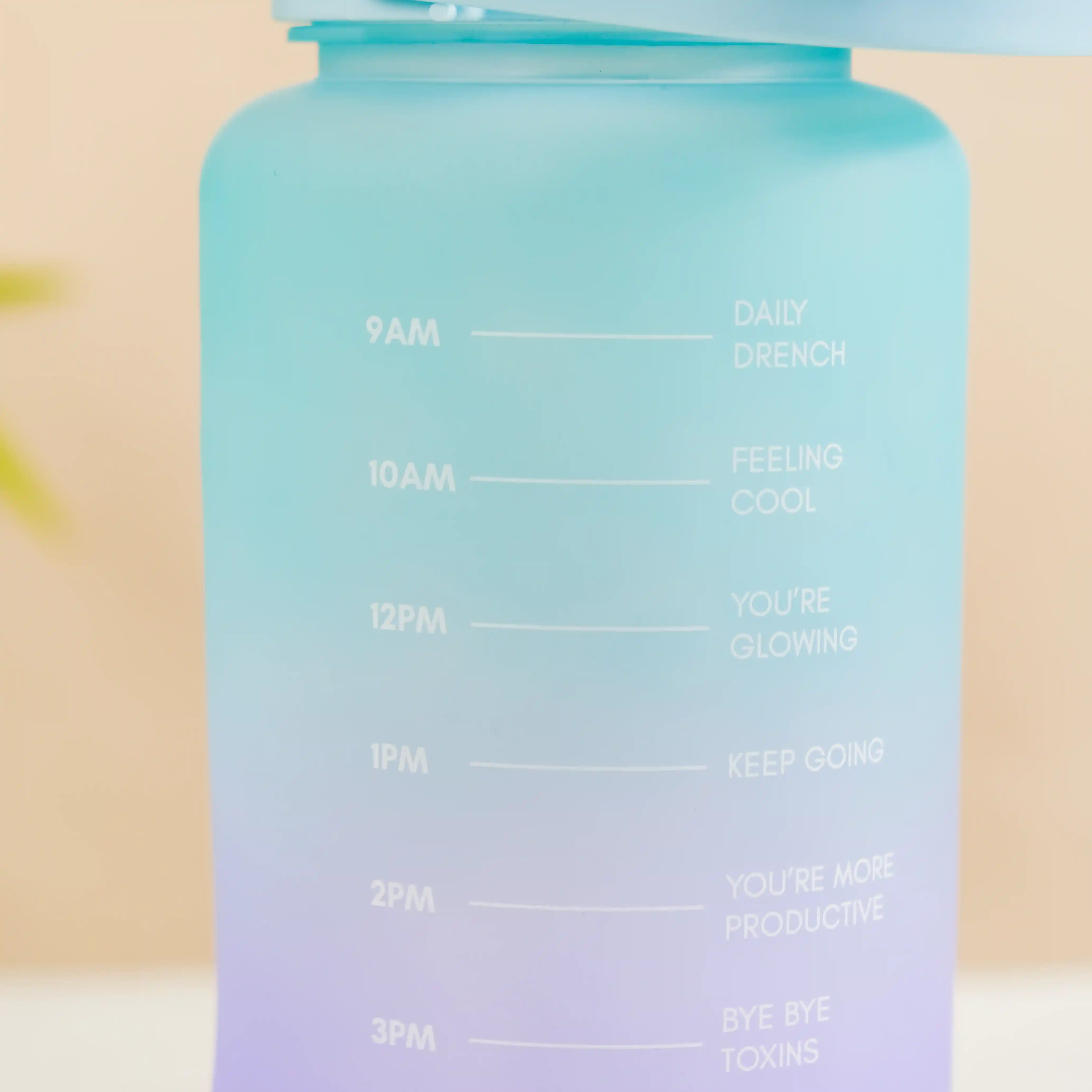 Set Of 3 Motivational Water Bottles Green Lavender - Image 20