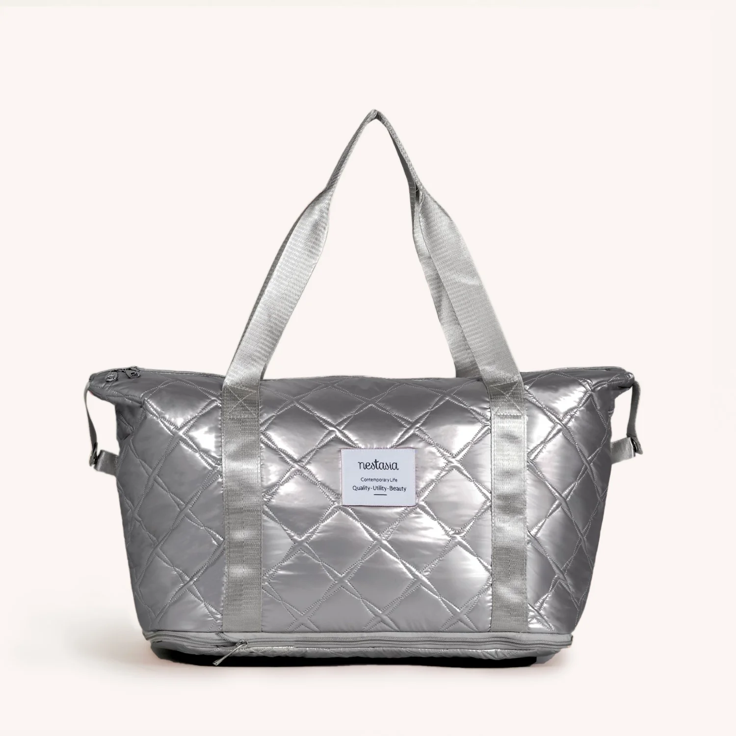 Movo Expandable Travel Bag With Removable Wheels Silver - Image 3