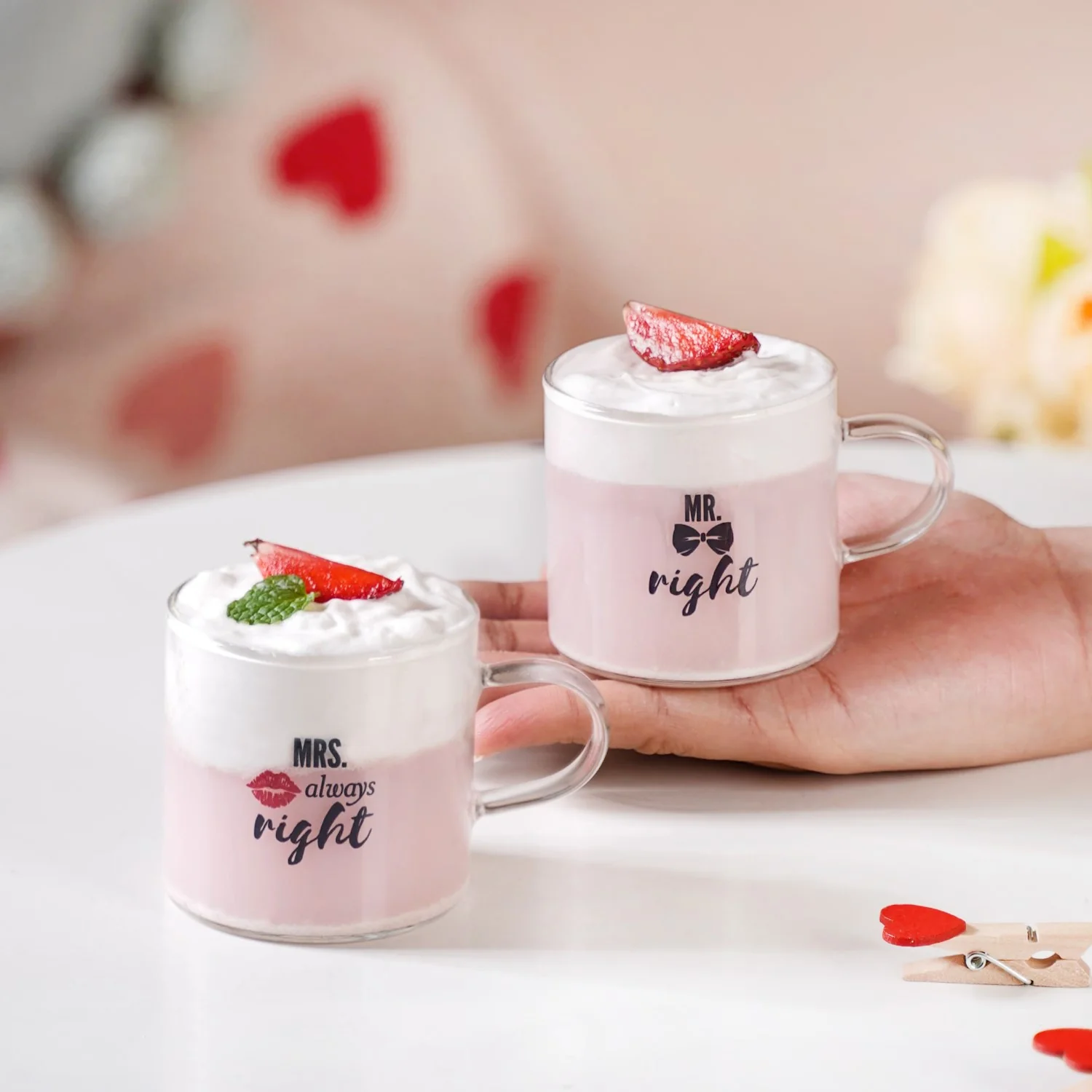 Mr Right Mrs Always Right Glass Small Tea Cup Set Of 2 140ml - Image 9