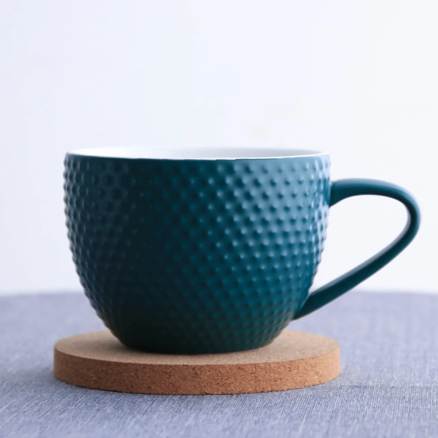 MAGNIFIQUE textured mug with coaster - Green - Image 2