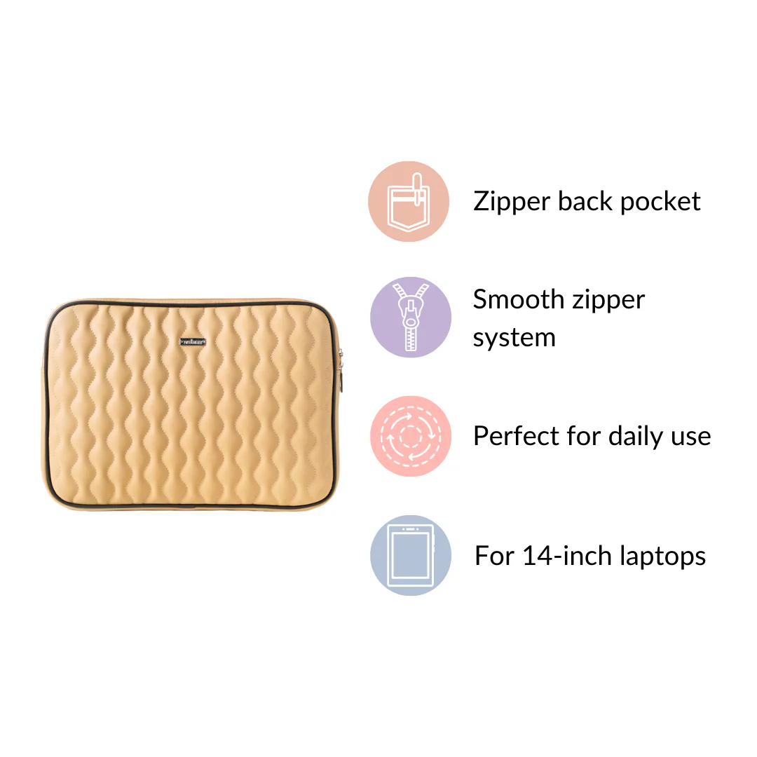 Multi Functional Water Resistant Laptop Sleeve Beige - Image 6