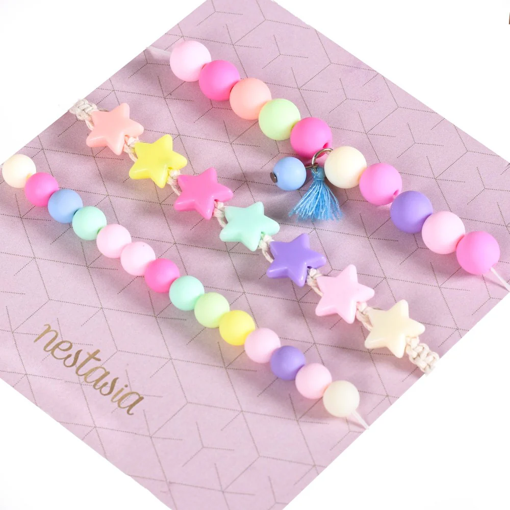 Multicolour Beads And Stars Stackable Bracelet Set Of 3 - Image 4